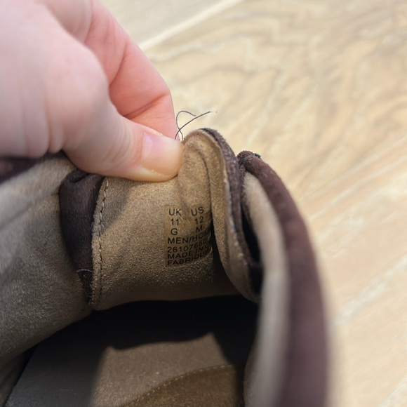 Clark’s Wallabees Chukka Boots Men’s size 12 Dark Brown Suede Boots Tie Leather - Picture 9 of 9